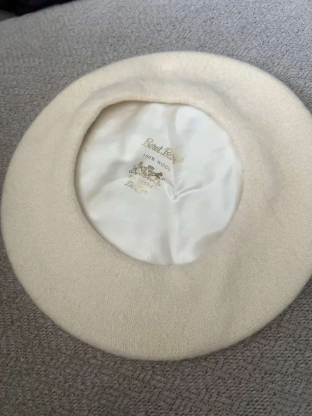 Beret Basque De-Luxe 100% Wool Hat Classic French Style White Satin Lined